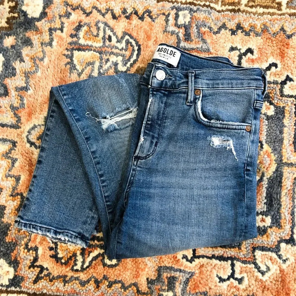 AGOLDE Sophie Crop Distressed Skinny Jean in Spell - Picture 2 of 11
